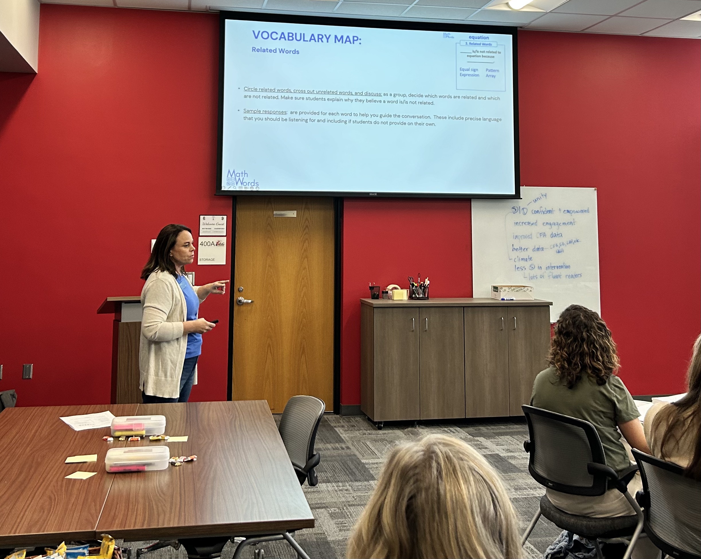 Gallery of photographs of Math Words Project team presenting at various conferences